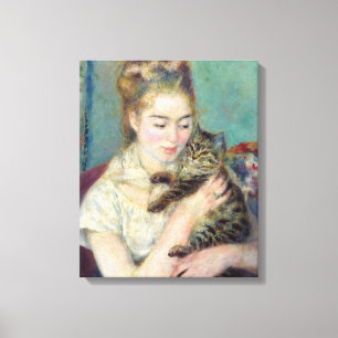 Pierre-Auguste Renoir - Frau mit Katze Leinwanddruck
