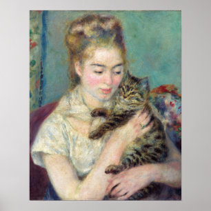 Pierre-Auguste Renoir - Frau mit Katze Poster