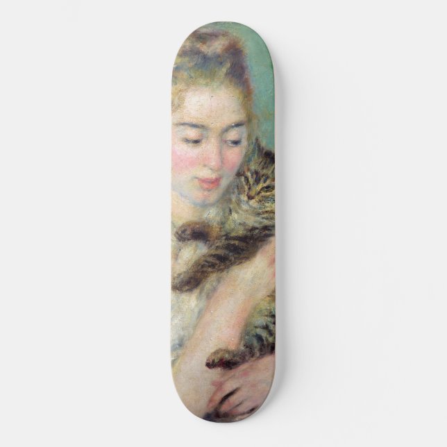 Pierre-Auguste Renoir - Frau mit Katze Skateboard (Vorderseite)