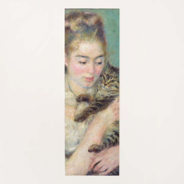 Pierre-Auguste Renoir - Frau mit Katze Yogamatte (Vorderseite)