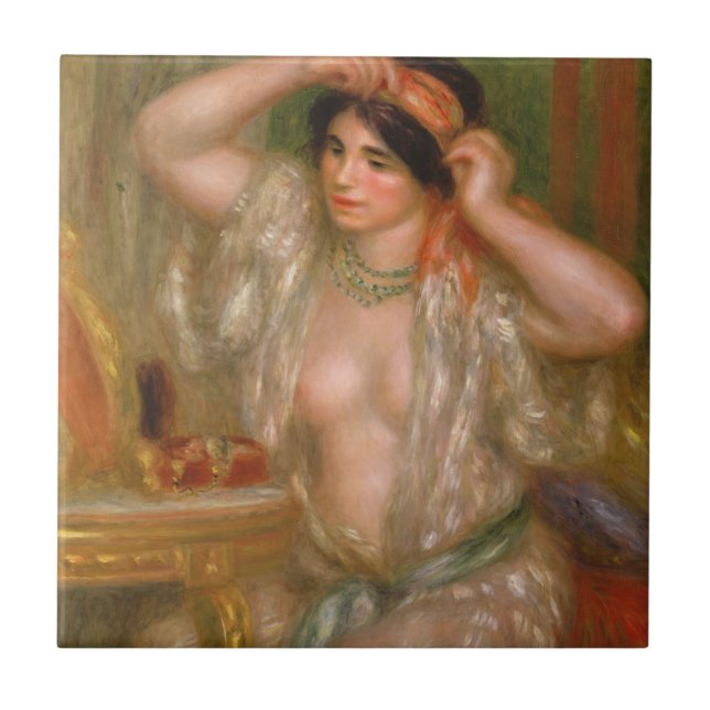 Pierre Auguste Renoir | Gabrielle am Spiegel Fliese (Vorderseite)