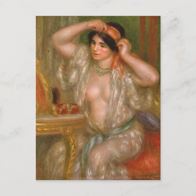 Pierre Auguste Renoir | Gabrielle im Spiegel Postkarte (Vorderseite)