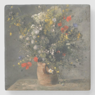 Pierre Auguste Renoir Gemälde, Blumen in einer Vas Steinuntersetzer