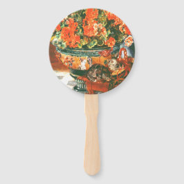 Pierre-Auguste Renoir Geraniums and Cats Fächer