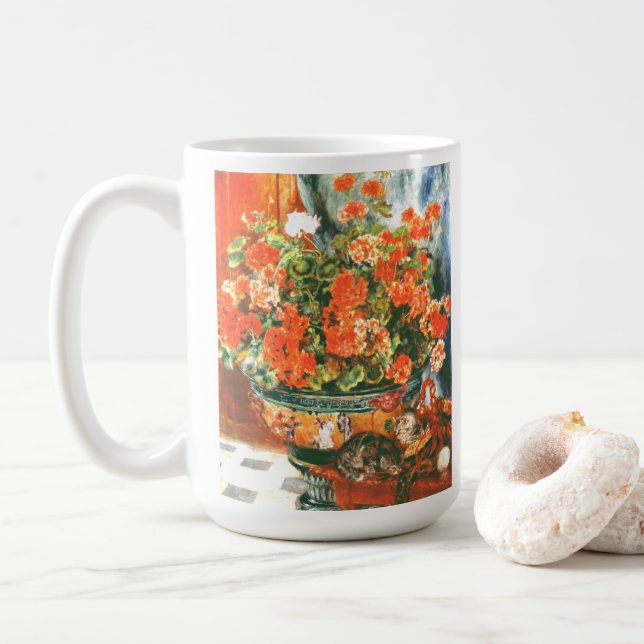 Pierre-Auguste Renoir Geraniums and Cats Kaffeetasse (Mit Donut)