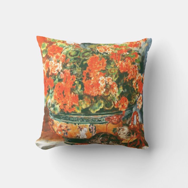 Pierre-Auguste Renoir Geraniums and Cats Kissen (Vorderseite)