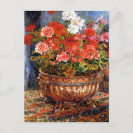 Pierre-Auguste Renoir Geraniums in einem Kupferbec Postkarte