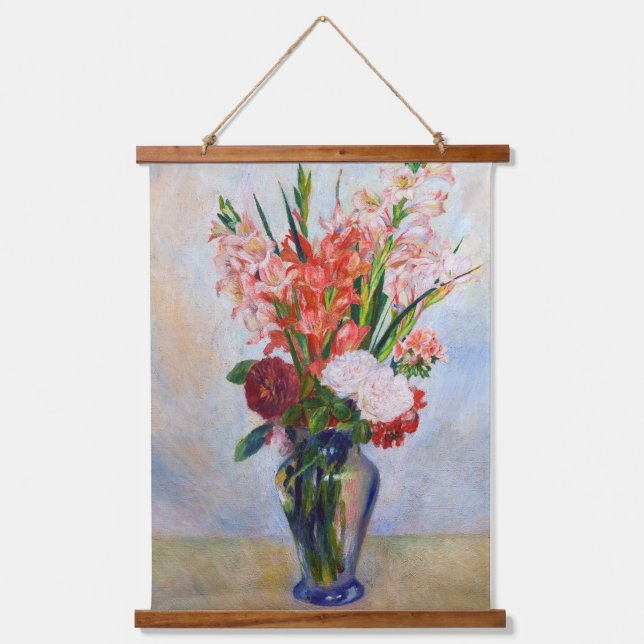 Pierre-Auguste Renoir - Gladioli Wandteppich Mit Holzrahmen (Vorderseite)