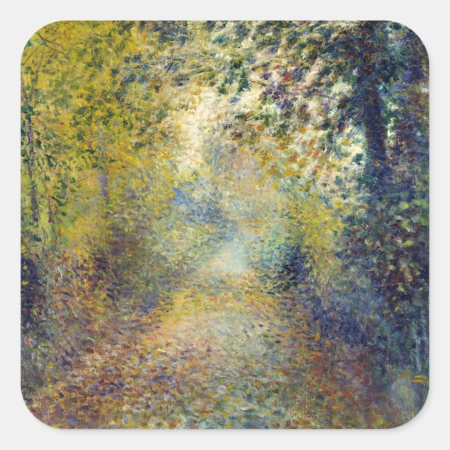 Pierre-Auguste Renoir - Im Wald Quadratischer Aufkleber (Vorderseite)