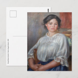 Pierre-Auguste Renoir - Junge Frau sitzt Postkarte