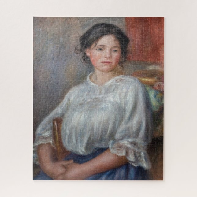 Pierre-Auguste Renoir - Junge Frau sitzt Puzzle (Vertikal)