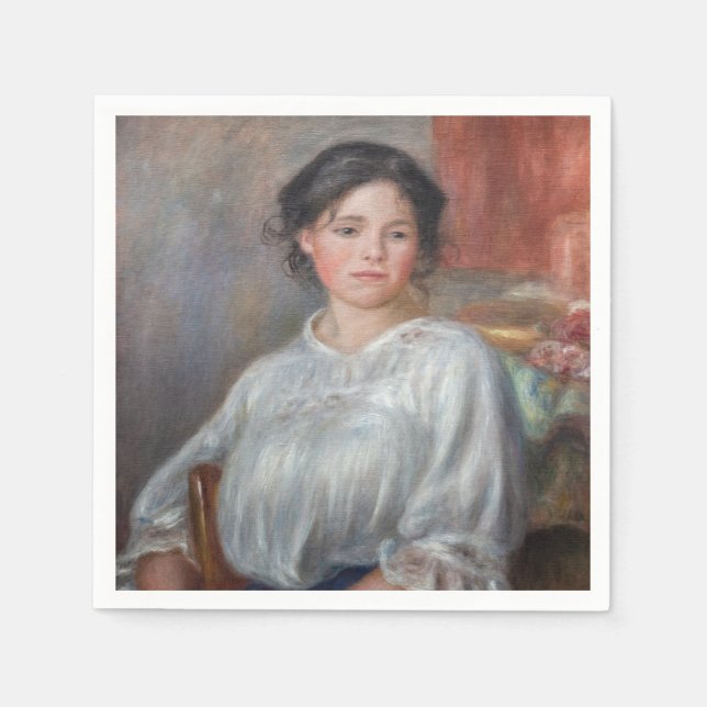Pierre-Auguste Renoir - Junge Frau sitzt Serviette (Vorderseite)
