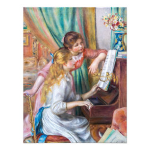 Pierre Auguste Renoir - Junge Mädchen am Klavier Fotodruck