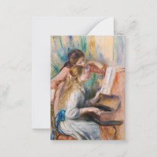 Pierre Auguste Renoir - Junge Mädchen am Klavier Mitteilungskarte
