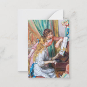 Pierre Auguste Renoir - Junge Mädchen am Klavier Mitteilungskarte