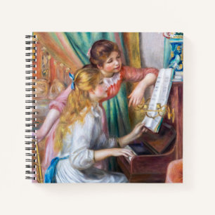 Pierre Auguste Renoir - Junge Mädchen am Klavier Notizbuch