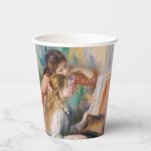 Pierre Auguste Renoir - Junge Mädchen am Klavier Pappbecher