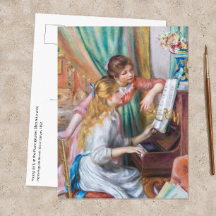 Pierre Auguste Renoir - Junge Mädchen am Klavier Postkarte