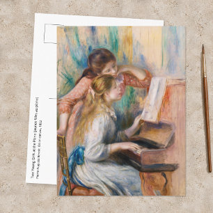 Pierre Auguste Renoir - Junge Mädchen am Klavier Postkarte