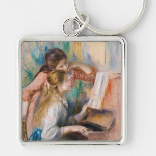 Pierre Auguste Renoir - Junge Mädchen am Klavier Schlüsselanhänger
