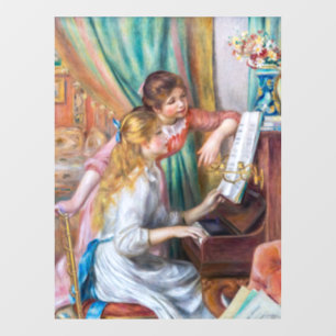 Pierre Auguste Renoir - Junge Mädchen am Piano Fensteraufkleber