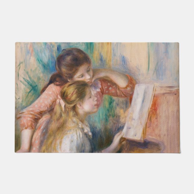 Pierre Auguste Renoir - Junge Mädchen am Piano Fußmatte (Vorderseite)