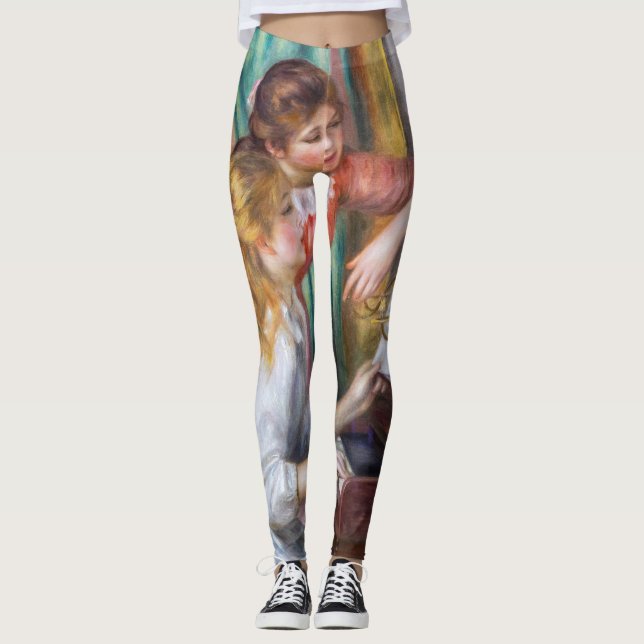 Pierre Auguste Renoir - Junge Mädchen am Piano Leggings (Vorderseite)