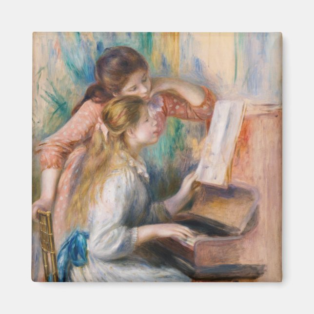 Pierre Auguste Renoir - Junge Mädchen am Piano Magnet (Vorne)