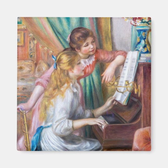 Pierre Auguste Renoir - Junge Mädchen am Piano Magnet (Vorne)