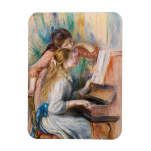 Pierre Auguste Renoir - Junge Mädchen am Piano Magnet