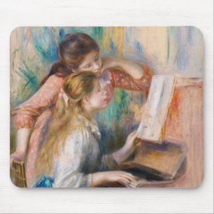 Pierre Auguste Renoir - Junge Mädchen am Piano Mousepad