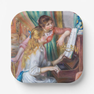 Pierre Auguste Renoir - Junge Mädchen am Piano Pappteller
