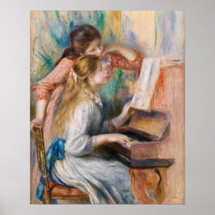 Pierre Auguste Renoir - Junge Mädchen am Piano Poster