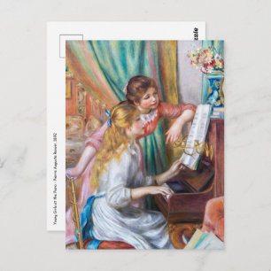 Pierre Auguste Renoir - Junge Mädchen am Piano Postkarte