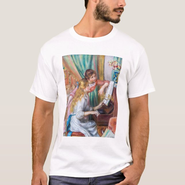 Pierre Auguste Renoir - Junge Mädchen am Piano T-Shirt (Vorderseite)