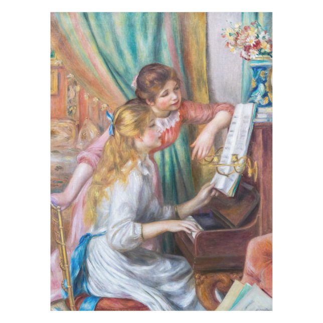 Pierre Auguste Renoir - Junge Mädchen am Piano Tischdecke (Vorderseite)