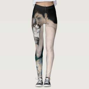 Pierre-Auguste Renoir - Junge mit einer Katze Leggings