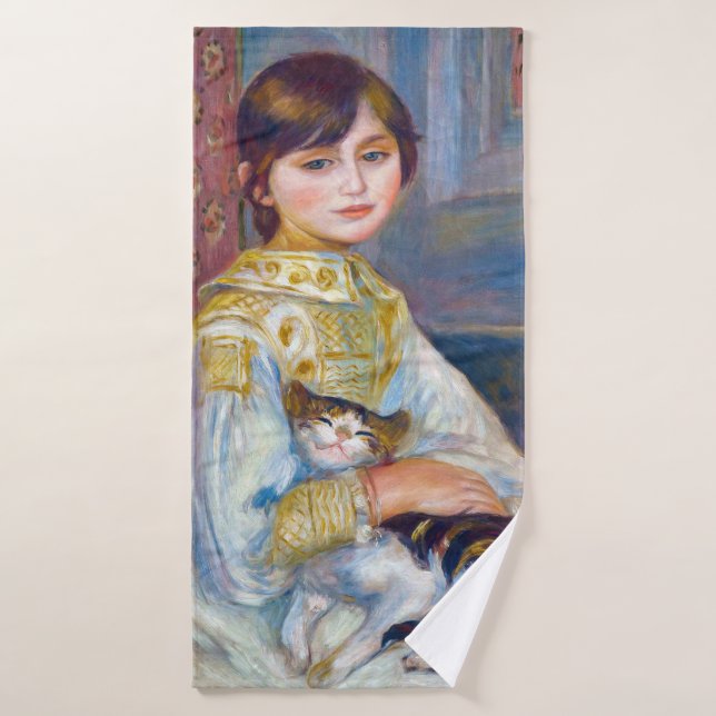 Pierre-Auguste Renoir - Kind mit Katze Badhandtuch Set (Badehandtuch)