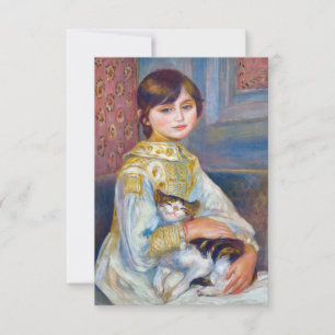 Pierre-Auguste Renoir - Kind mit Katze Dankeskarte