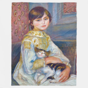 Pierre-Auguste Renoir - Kind mit Katze Fleecedecke