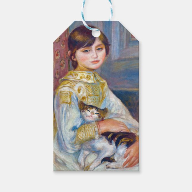 Pierre-Auguste Renoir - Kind mit Katze Geschenkanhänger (Vorderseite)
