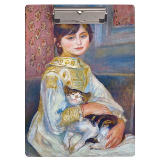 Pierre-Auguste Renoir - Kind mit Katze Klemmbrett (Vorderseite)