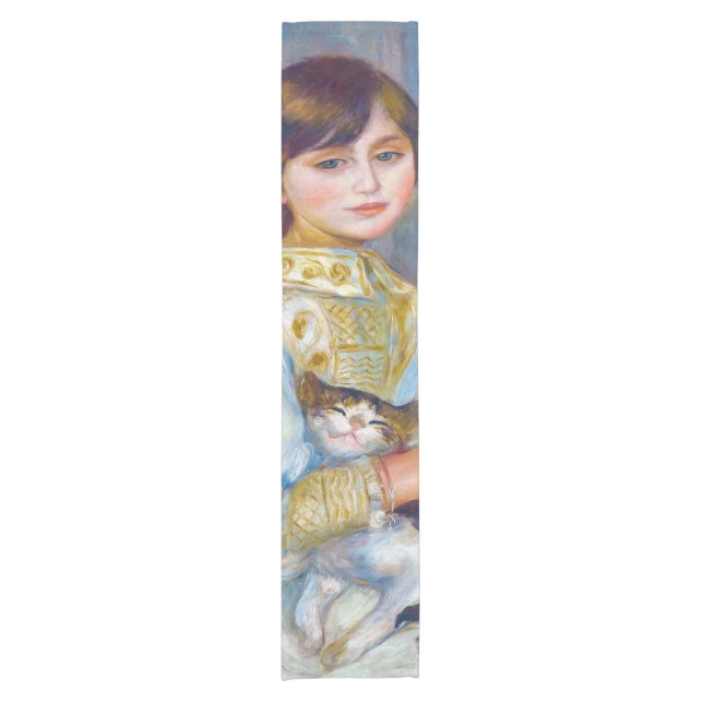 Pierre-Auguste Renoir - Kind mit Katze Kurzer Tischläufer (Vorderseite)