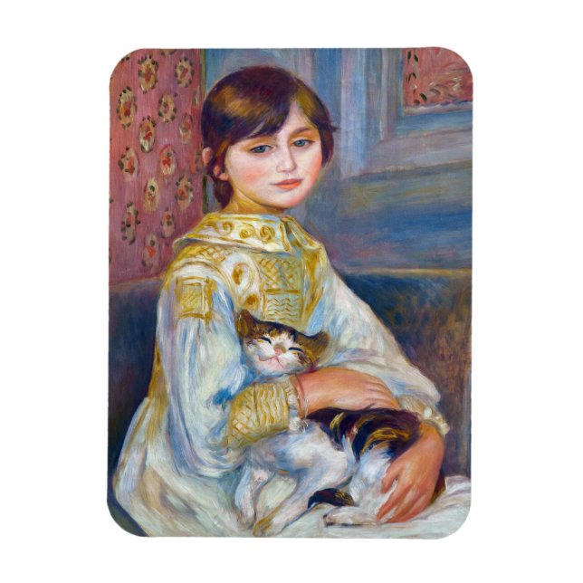 Pierre-Auguste Renoir - Kind mit Katze Magnet (Vertikal)