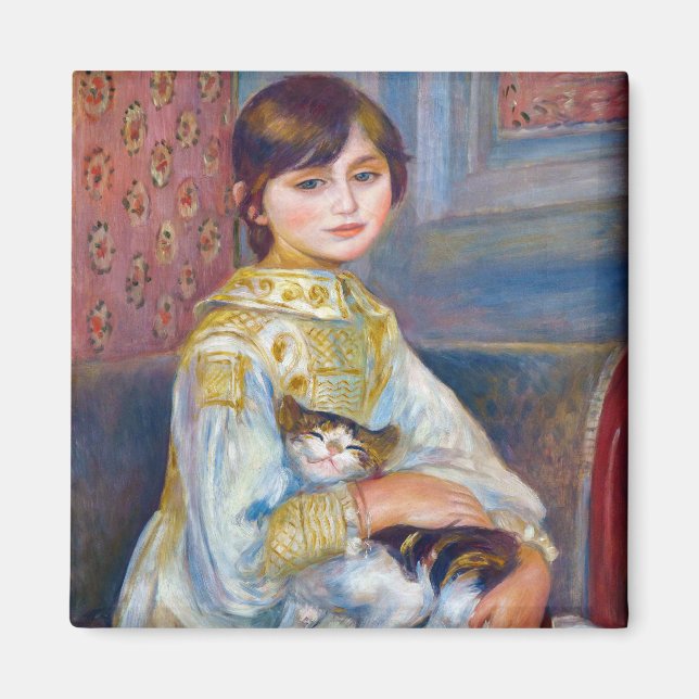 Pierre-Auguste Renoir - Kind mit Katze Magnet (Vorne)