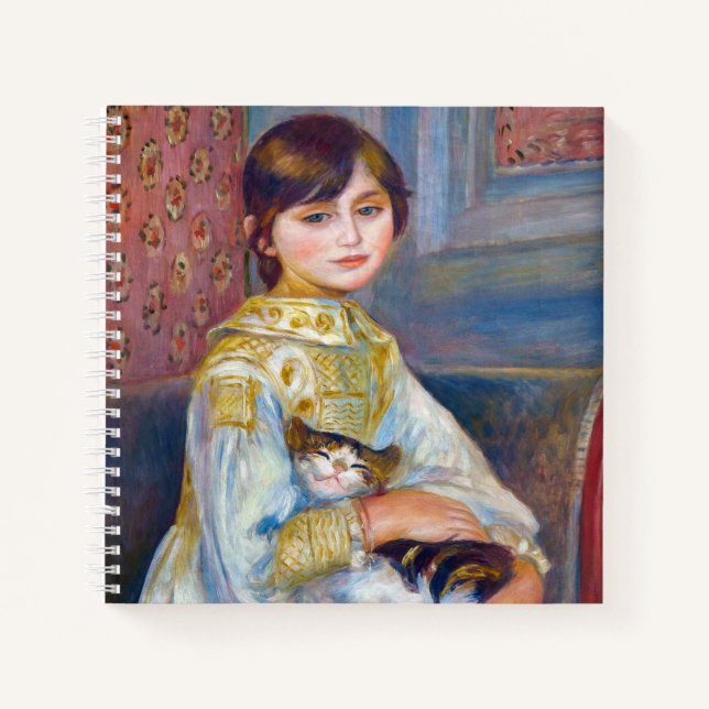 Pierre-Auguste Renoir - Kind mit Katze Notizbuch (Vorderseite)