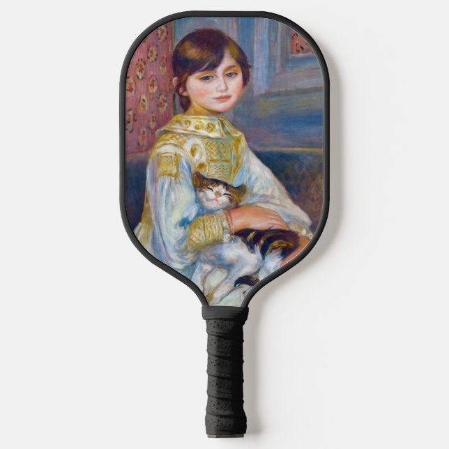 Pierre-Auguste Renoir - Kind mit Katze Pickleball Schläger (Vorderseite)