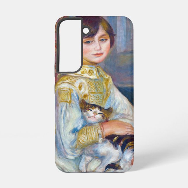 Pierre-Auguste Renoir - Kind mit Katze Samsung Galaxy Hülle (Rückseite)
