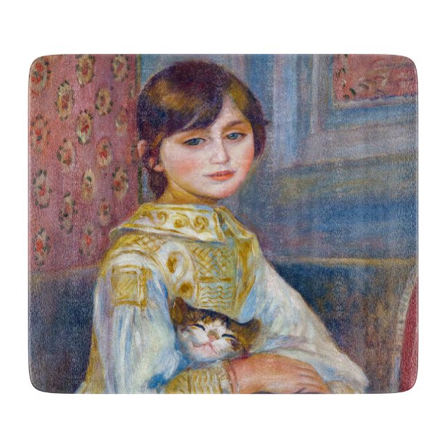 Pierre-Auguste Renoir - Kind mit Katze Schneidebrett (Vorderseite)