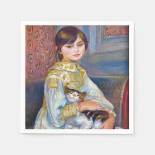 Pierre-Auguste Renoir - Kind mit Katze Serviette